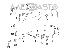 Lower rear left door hinge for Mercedes W221