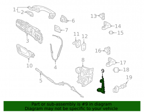 Rear right door glass guide VW Taos 22-25 black
