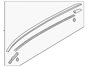 Longitudinal roof rail left Volvo XC60 18-23 chrome