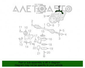 Rear differential gearbox Jeep Compass 11-16 2.4 without one stud
