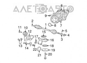 Rear differential gearbox Jeep Compass 11-16 2.4 without one stud