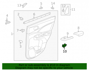 Rear left window lift control Honda CRV 12-16