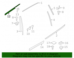 Glass seal inner door rear left BMW X3 G01 18-21