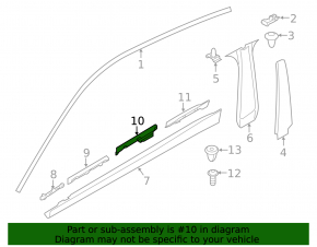 Threshold bracket left middle part BMW 4 F36 15-20 Gran Coupe