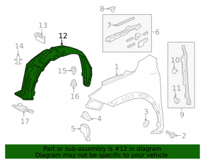 Front left fender liner Lexus NX300 NX300h 18-21