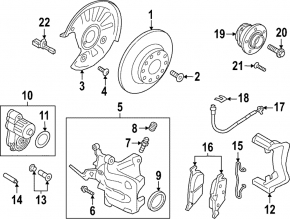 Rear left hub Audi A3 22-25