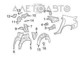 Rear left fender liner Lexus LS460 LS600h 07-12