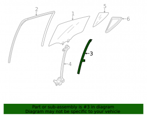 Rear Left Door Glass Guide Acura ILX 13-22