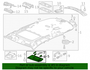 Left visor Acura MDX 17-20 rest gray
