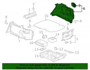 Right arch trim Chevrolet Camaro 16-23 coupe without plug