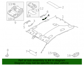 Kia K5 21-24 rear right ceiling handle, beige