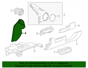 Front panel trim side left Chevrolet Equinox EV 24-26 black