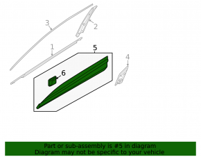 Lower front left door trim for Kia Sportage 23-26, structure with gray molding