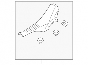 Subaru Outback 15-19 rear right door sill plate, black