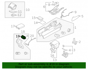 Left center console air vent for Kia Sorento 21-25 HEV, PHEV
