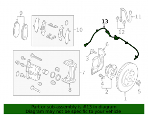 Front left ABS sensor Mazda 3 14-18 BM