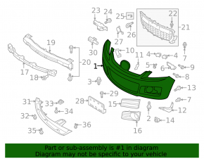 Front bumper bare Mazda CX-7 06-09