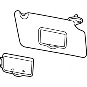 Right visor Ford Explorer 16-19 black, for backlight, without hook