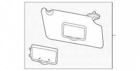 Right visor Ford Explorer 16-19 black, for backlight, without hook