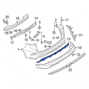 Ford Edge 19 rear bumper lip trim - grey, without towbar