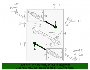 Steering rod right Mazda CX-9 16- CTR