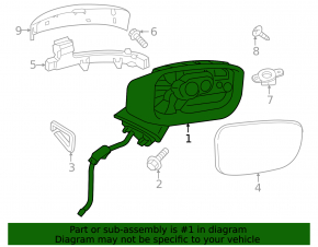 Right side mirror Mazda CX-50 23-26 without cover, without mirror element