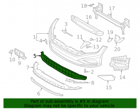 Lower front bumper grille for VW Jetta 19-21