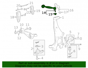 Upper control arm, front right, Lexus LS 08-17 AWD