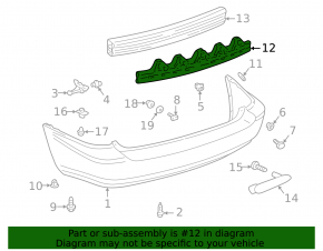 Lexus RX300 98-00 Rear Bumper Absorber