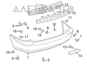 Lexus RX300 98-00 Rear Bumper Absorber