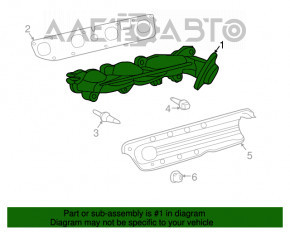 Right exhaust manifold for a 2009-2013 Dodge Challenger 5.7" (5.7L) is rusty.