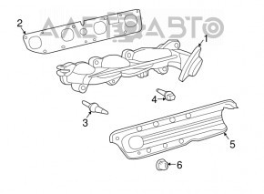 Right exhaust manifold for a 2009-2013 Dodge Challenger 5.7" (5.7L) is rusty.