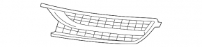 Front bumper grille right VW Passat b7 12-15 USA without fog lights, without molding