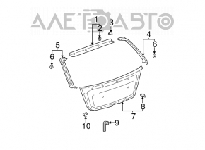 Toyota Highlander 2001-2007 tailgate trim