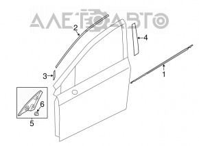 Fender molding triangle front left Subaru Impreza 17-23 GK