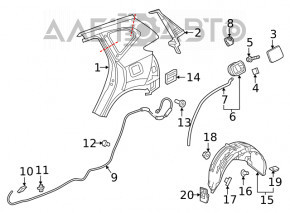 Fuel filler flap housing Honda CRV 17-22