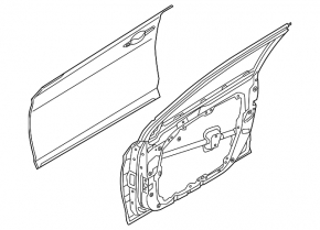 Bare front left door Hyundai Sonata 15-19