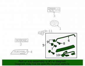Toyota Sequoia 2008-2010 Tailgate Molding