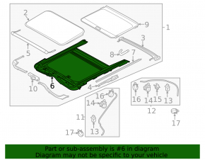 Sunroof mechanism frame Hyundai Elantra UD 11-16