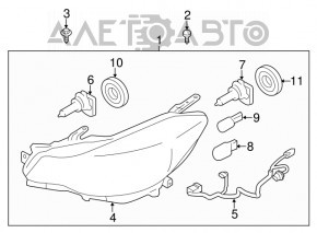 Headlight front right Subaru Impreza 17- naked GK halogen