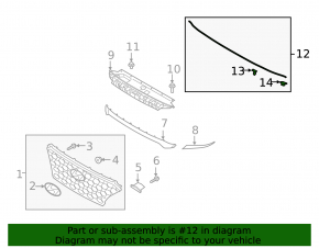Hood seal on bumper Hyundai Santa FE 19-20