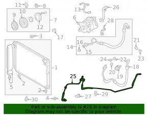 Long air conditioner hose, heater-radiator Lexus IS200 IS300 99-01