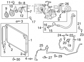 Long air conditioner hose, heater-radiator Lexus IS200 IS300 99-01