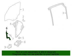 Rear right door glass guide Audi A3 8V 15-20 4d, 5d