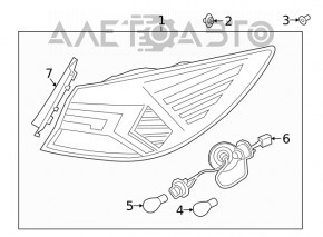 Outer wing lamp right Hyundai Elantra AD 19-20 LED with overlay