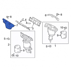 Exhaust manifold protection front upper Ford Explorer 16-19 3.5