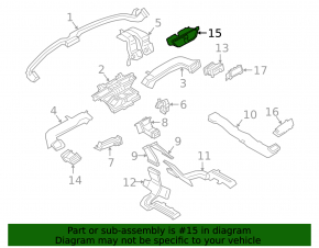Front panel air duct deflector central Ford Escape MK4 20 - black with chrome, frame black gloss