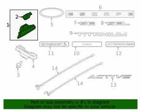 Ford Escape MK4 20-22 Tailgate Handle with Button