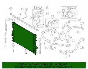 Land Rover Range Rover Evoque 2016-2018 water cooling radiator, 2.0