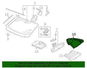 Black interior mirror cover for Volkswagen ID.4 23-25 (for camera)